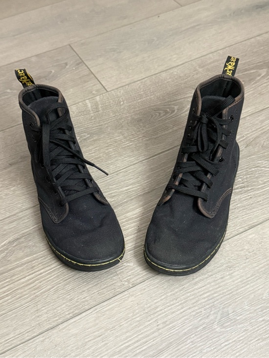 Dr. Martens Shoes - Dr. Martens Black Canvas Lace-Up Women’s Boots